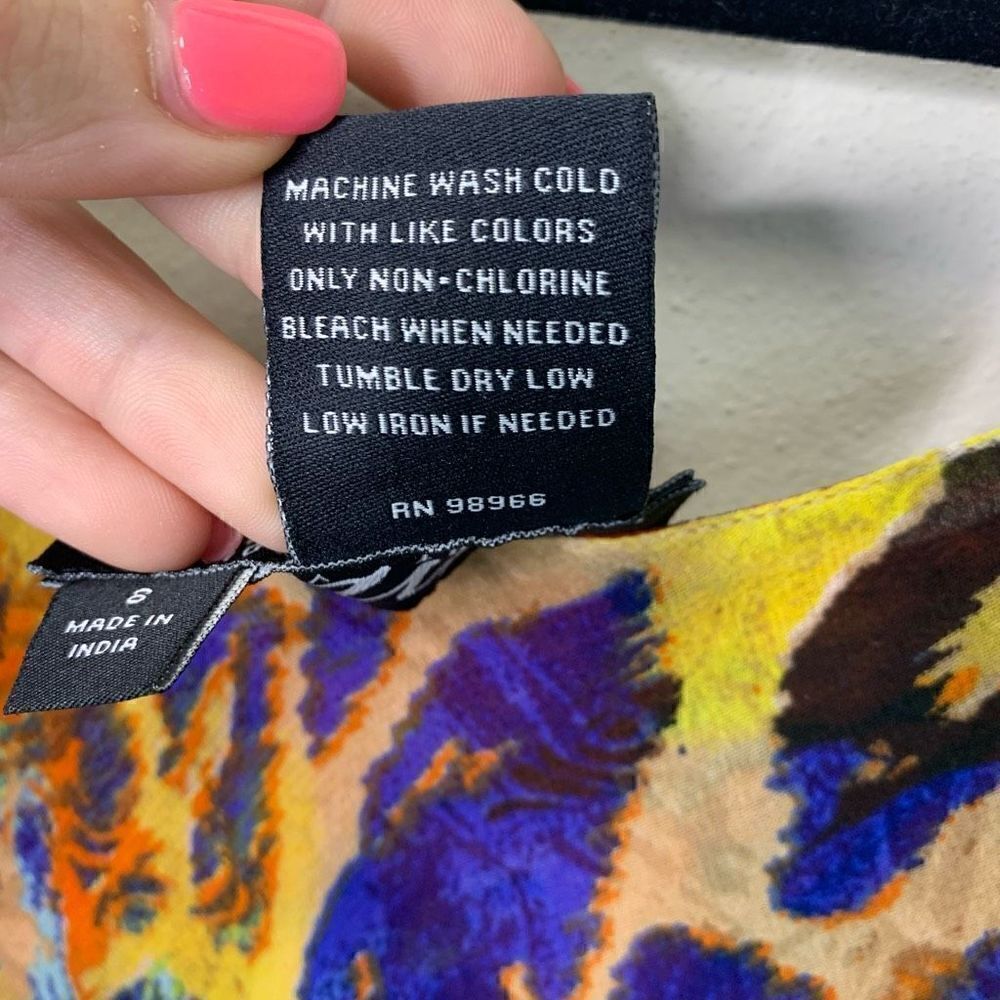 Size 8 Midnight Velvet Animal Botanical Kenzie Reversible Floral Dress (c1) - Picture 12 of 16
